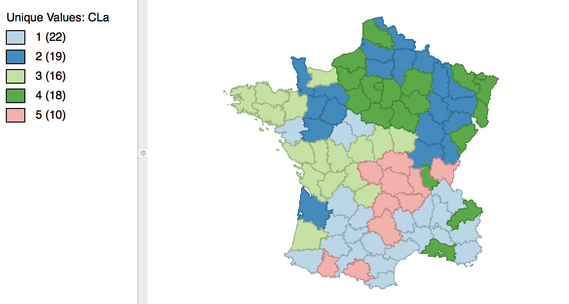 Relabeled cluster map