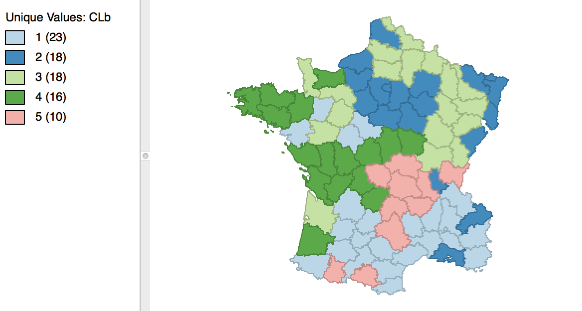 Cluster map for 1000 initial re-runs