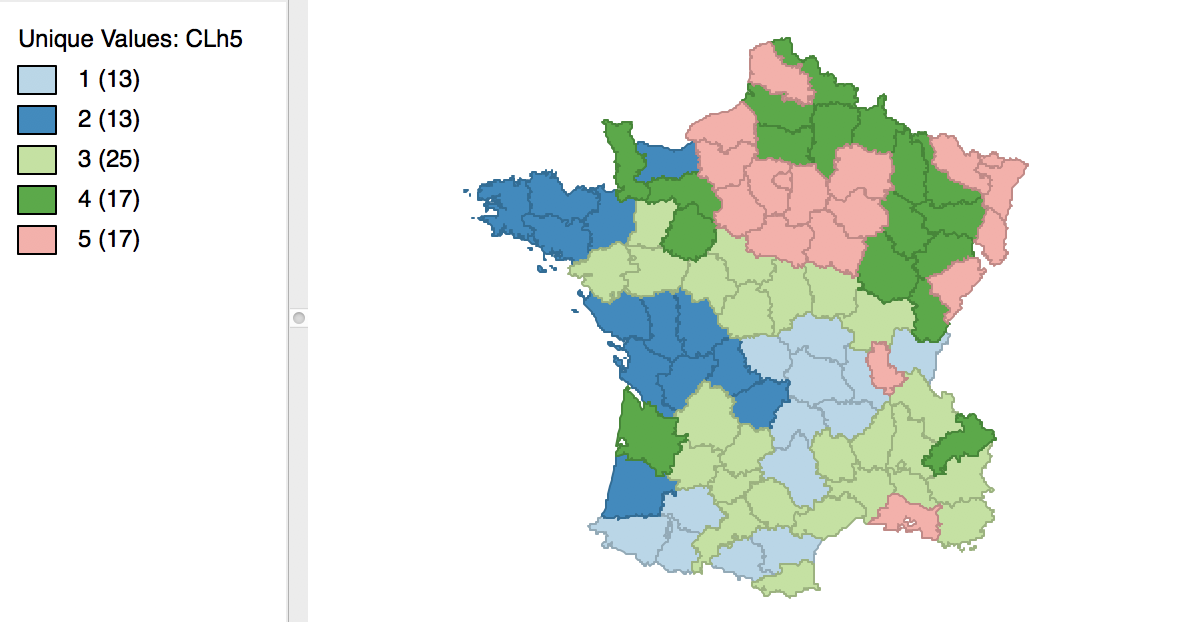 Hierarchical cluster map (Ward, k=5)