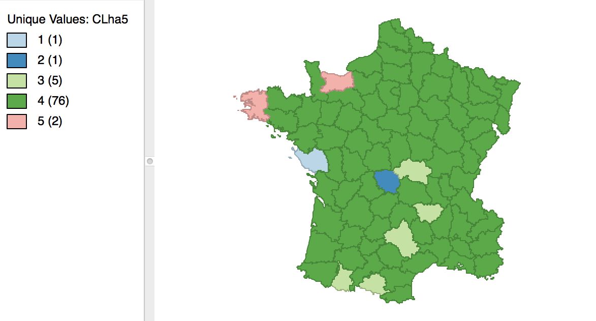 Hierarchical cluster map (average linkage, k=5)