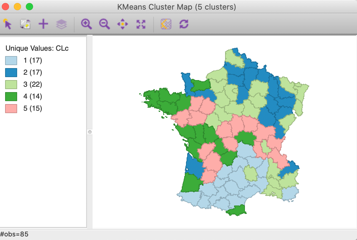 Cluster map with minimum bound constraint