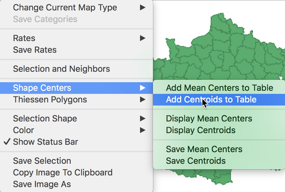 Add centroids to table