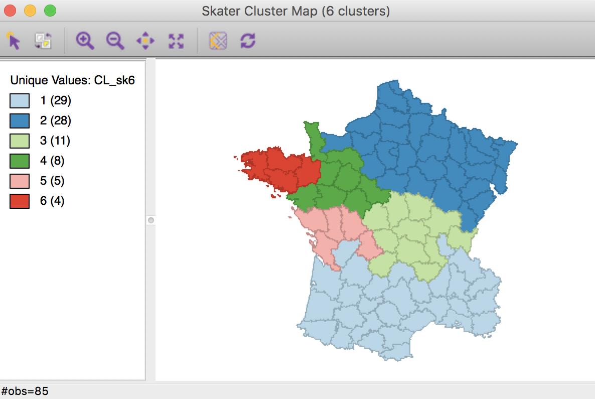 Skater cluster map (k=6)