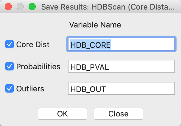 HDBSCAN save results option