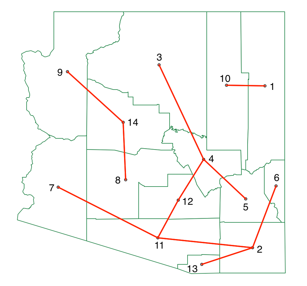 SKATER minimum spanning tree - second split