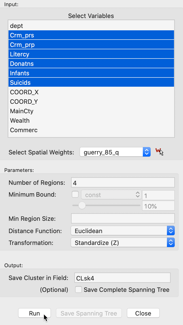 SKATER cluster settings