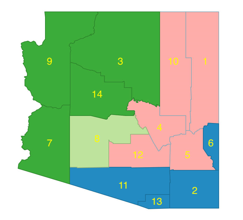 Arizona max-p - feasible initial regions