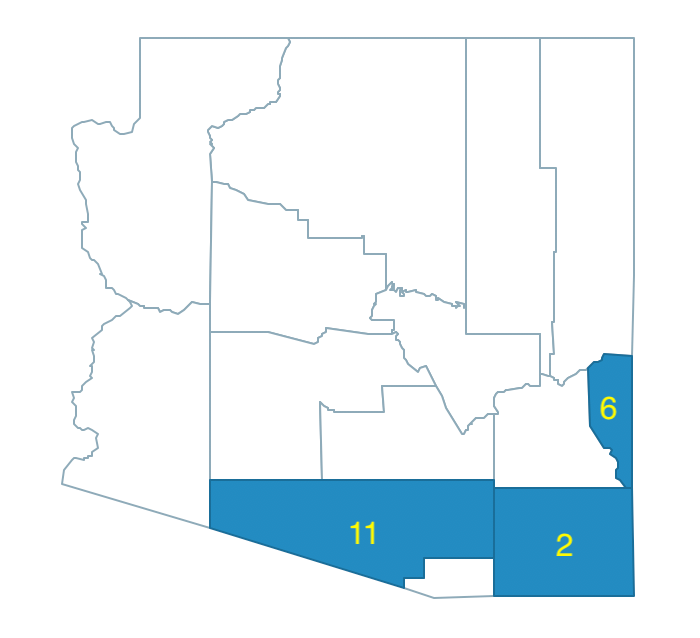 Arizona max-p grow - region 1
